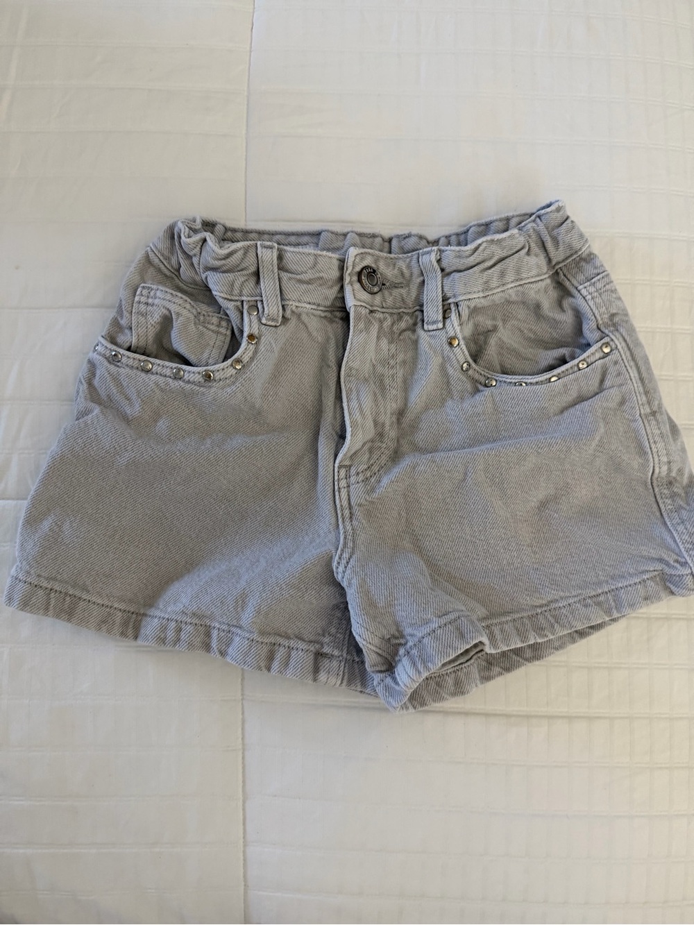Zara girls grey denim shorts